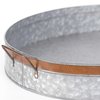 Vintiquewise Galvanized Metal Oval Rustic Serving Tray With Handles, Large QI003485.L
